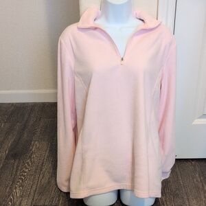 Women's Pink Quarter-Zip Fleece Top